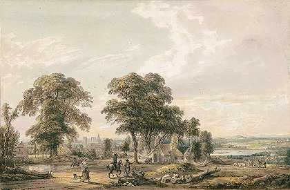 接近罗切斯特和梅德韦`Approaching Rochester and the Medway (1786) by Paul Sandby