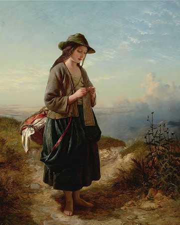 克罗夫特她女儿`The Crofters Daughter (1853) by Edward John Cobbett