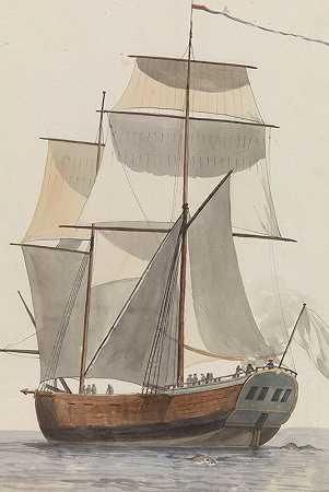 法国客轮l旅游公司从瓦莱特到阿格里根托的那艘游艇`Frans brigantijn schip lHeureuse Marianne waarop het reisgezelschap van Valette naar Agrigento vaarde (1778) by Abraham-Louis-Rodolphe Ducros