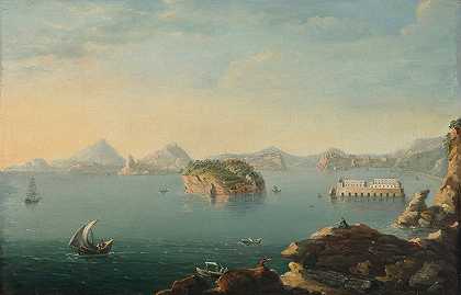 那不勒斯湾从波西利波角出发`The Bay of Naples from the Punta di Posillipo by Pietro Antoniani