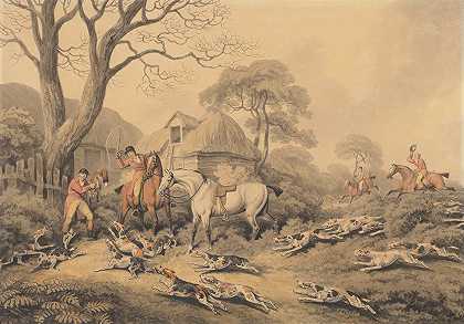 猎狐死亡`Foxhunting; The Death by Samuel Howitt