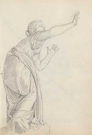 普赛克是佛罗伦萨乌菲齐尼奥比集团尼奥比的女儿`Psyche, A Daughter of Niobe from the Niobid Group, Uffizi, Florence (1787) by John Flaxman