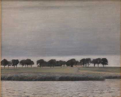 对的初步研究太阳雨。Gentofte Sø和`Forstudie til Solregn. Gentofte Sø (1902 – 1903) by Vilhelm Hammershøi