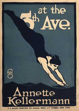 安妮特·凯勒曼在第五大道`Annette Kellermann at the 5th Ave (1910) by Frederic Cooper