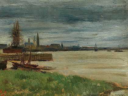 安特卫普，河流（安特卫普港）`Anvers, Le fleuve (La rade d‘Anvers) (1895) by Henri Evenepoel