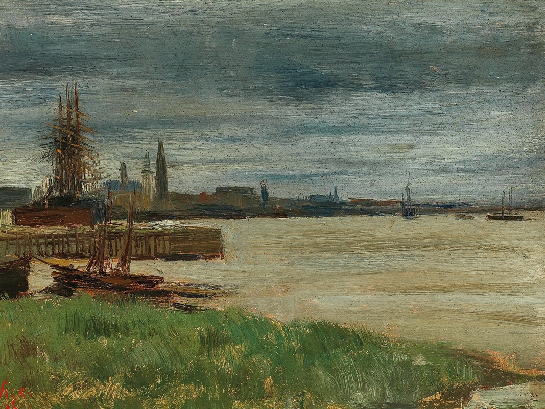 安特卫普，河流（安特卫普港）`Anvers, Le fleuve (La rade d‘Anvers) (1895) by Henri Evenepoel