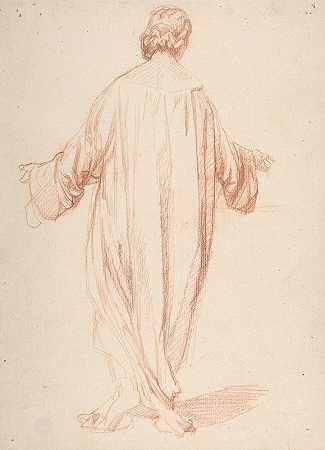 站着的女人的后景观`Back View of Standing Woman (1830–71) by Alexandre Laemlein