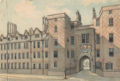 林肯斯盖特`Lincolns Inn Gate (between 1794 and 1800) by Samuel Ireland