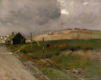 景观`Landscape (c. 1895) by Jean Charles Cazin