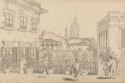 佩科里赌场露台`Terrace, Casino Pecori (1841) by Sir Charles D;Oyly