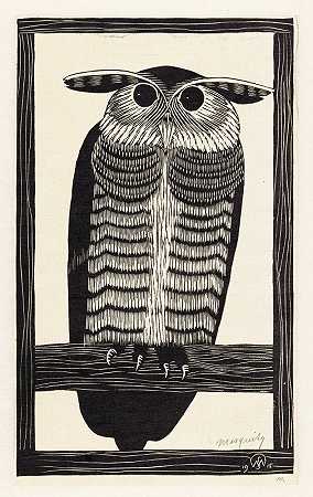 角鸮`Hoornuil (1915) by Samuel Jessurun de Mesquita