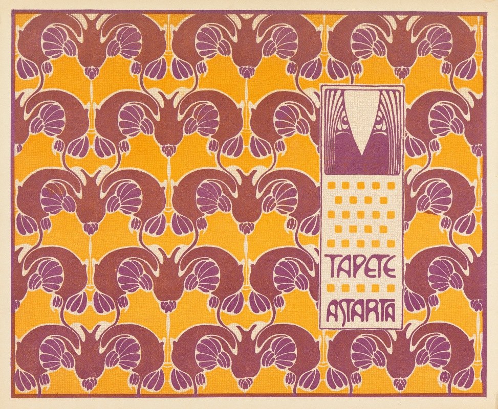 阿斯塔塔壁纸`Tapete Astarta (Astarta Wallpaper) (1901) by Koloman Moser
