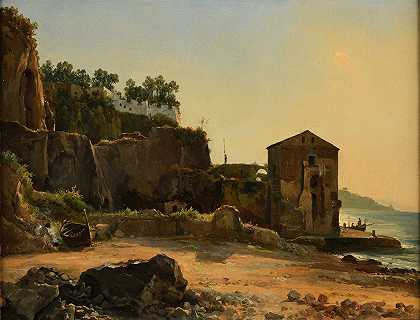 更多地包围他们。`Bord de mer (1843) by Jacques-Raymond Brascassat