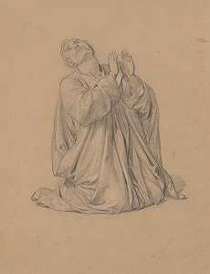 圣马提亚肖像画研究圣马提亚殉道`
Study of the figure of St. Matthias to the painting Martyrdom of St. Matthias (1866~1867)  by Józef Simmler