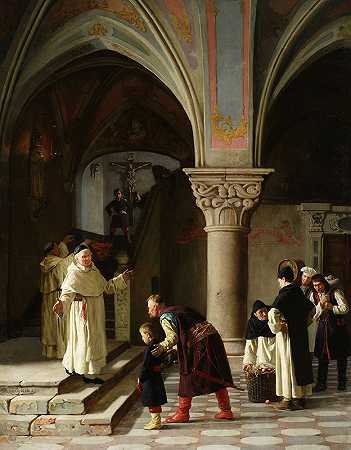 去修道院寄宿学校`To the monastic boarding school (1879) by Julian Maszyński