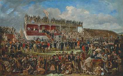 1868年，普朗斯敦赛马会`Punchestown Races, 1868 by John Fergus O;Hea