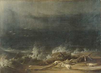 洪水即将结束`The Deluge towards Its Close (ca. 1813) by Joshua Shaw