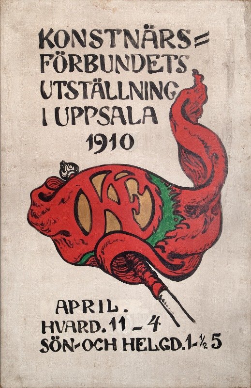 艺术家海报社会乌普萨拉的展览`Poster for the Artists Societys Exhibition in Uppsala (1910) by Nils Kreuger