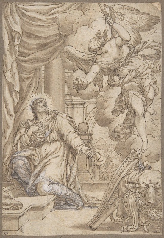 大卫选择了三天的瘟疫`David Chooses Three Days of Pestilence (17th century) by Valentin Lefebvre