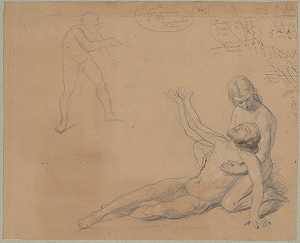 对裸体男性绘画的研究圣约萨法特·昆采维奇殉道`
Studies of nude males to the painting Martyrdom of St. Josaphat Kuntsevych (1861)  by Józef Simmler