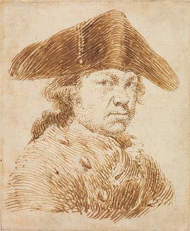 戴帽子的自画像`Self~Portrait in a Cocked Hat (ca. 1790) by Francisco de Goya