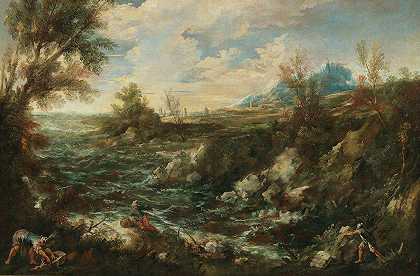 河流景观`River landscape by Antonio Francesco Peruzzini