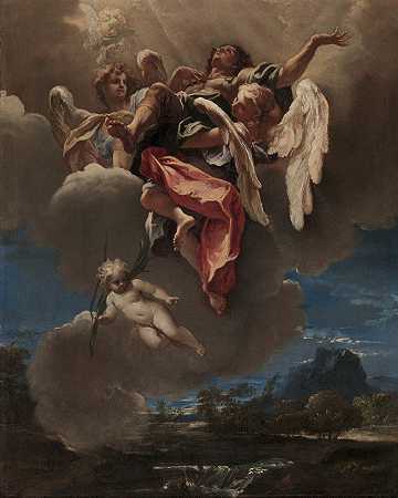 学习圣人的神化（米兰圣贝纳迪诺·迪·莫蒂）`Study for An Apotheosis of a Saint (for San Bernardino dei Morti, Milan) (c. 1695) by Sebastiano Ricci