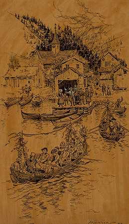 就像一艘漂亮的船`As Pretty a Boat~Procession (1899) by Arthur Rackham