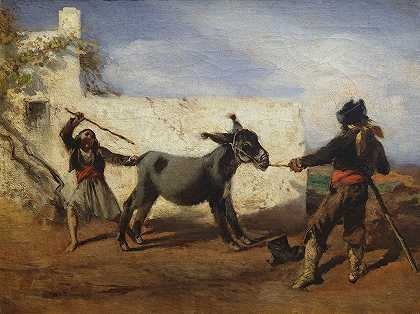 倔强的驴子`Der störrische Esel (1856) by Anton Romako