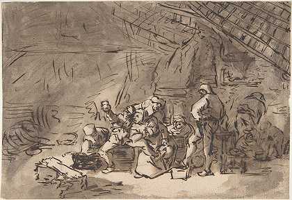客栈场景`Scene in an Inn (1625–85) by Adriaen van Ostade