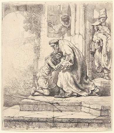 浪子归来`Return of the Prodigal Son (1636) by Rembrandt van Rijn