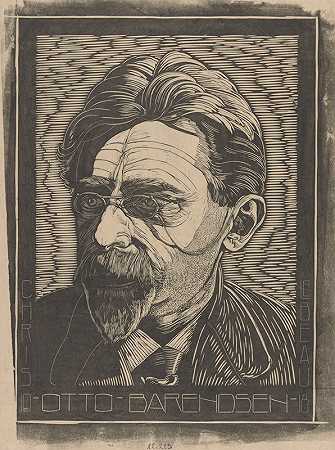 奥托·巴伦森肖像`Portret van Otto Barendsen (1918) by Chris Lebeau