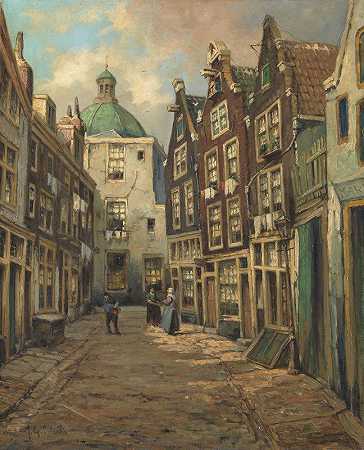 黑巷`Zwartebijlsteeg (1880~1899) by Jan Gerard Smits