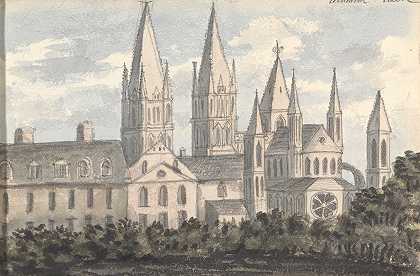 卡昂大教堂`Cathedral, Caen (1824 to 1832) by Anne Rushout