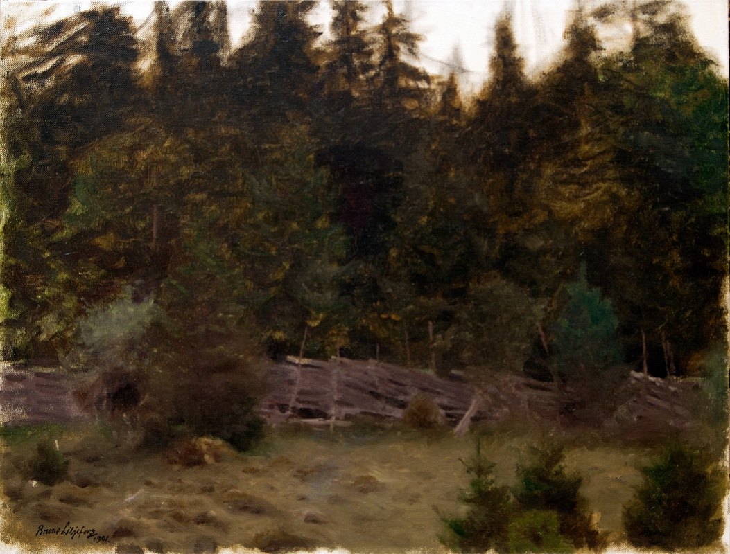 景观研究`Landscape Study (1901) by Bruno Liljefors