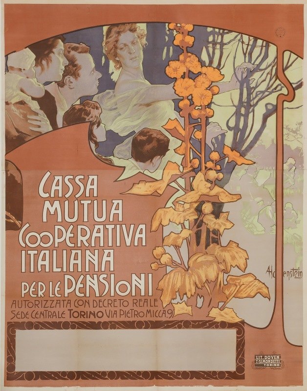 国家养老金合作社`Cassa Nazionale Mutua Cooperativa Per Le Pensioni (1898) by Adolfo Hohenstein