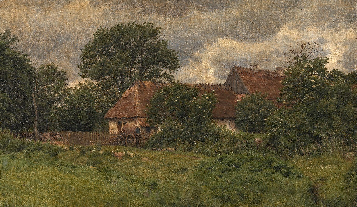 庄园住宅的旧扩建部分`Gamle udbygninger ved en herregård (1876 ~ 1877) by Niels Skovgaard