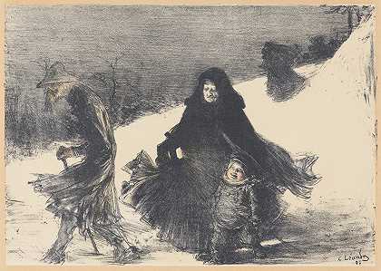 圣诞节`Noël (1897) by Charles-Lucien Léandre