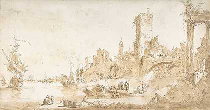 卡普里西奥有海港和古典遗迹`Capriccio with a Seaport and Classical Ruins (1712–93) by Francesco Guardi