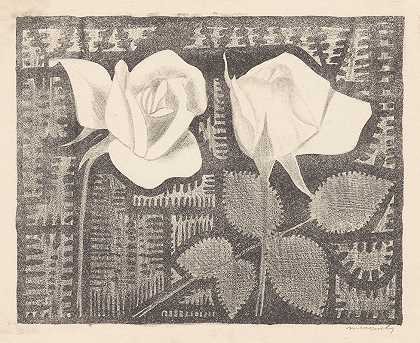 两朵玫瑰`Twee rozen by Samuel Jessurun de Mesquita