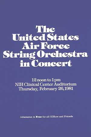 美国空军弦乐团举行音乐会`The United States Air Force String Orchestra in concert (1981) by National Institutes of Health