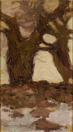 柳树`Willows (1903) by Witold Wojtkiewicz