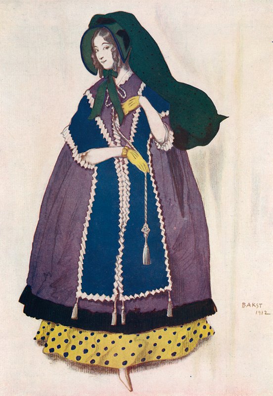 西服项目，由Leon Bakst为芭蕾舞表演蝴蝶`Projet de costume, exécuté par Léon Bakst pour le ballet Les papillons (1912) by Léon Bakst
