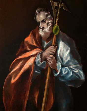 使徒圣撒迪厄斯（裘德）`Apostle St Thaddeus (Jude) (1610~1614) by El Greco (Domenikos Theotokopoulos)