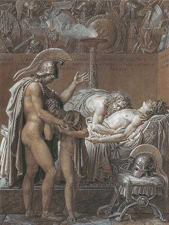 帕拉斯的哀悼`The Mourning of Pallas (ca 1790–93) by Anne Louis Girodet-Trioson