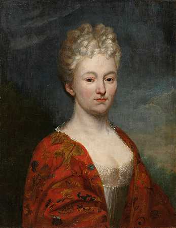 特里西亚·玛蒂尔达画家肖像`Portret van Theresia~Mathilda Schilders (18th century)
