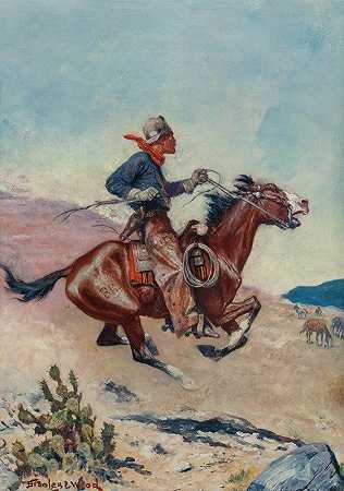 小马快车骑手`Pony Express Rider by Stanley Llewellyn Wood
