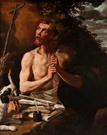 忏悔中的圣多米尼克`St Dominic in Penitence (Ca. 1610~1624) by Luis Tristán