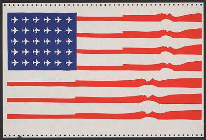 美国国旗：枪代表条纹，飞机代表星星`U.S. flag: guns for stripes, planes for stars (1970)