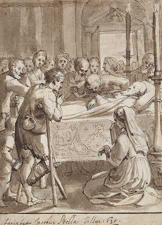 圣菲力浦参观医院`St. Philip visiting a hospital (1630) by Jacques Stella